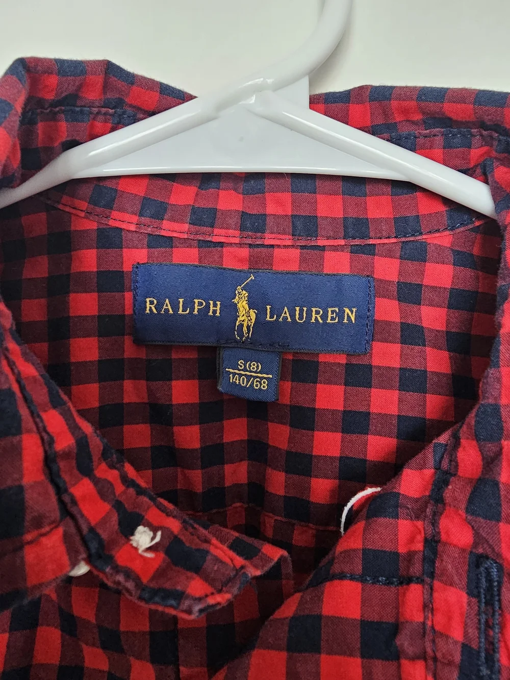 Ralph Lauren Red and Black Checked Casual Button-Down Shirt